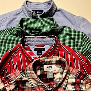 SOLD Boys dress shirts. Bundle of 4  Ralph Lauren Tommy H, Izod and Old Navy.6/